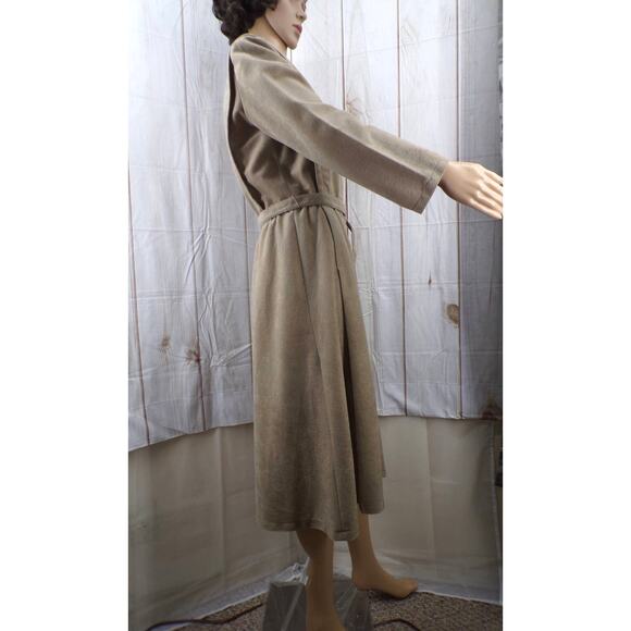 Vintage CARON Chicago Women's Faux Suede Long Sleeved Button Shirt Dress Sz L - Picture 5 of 6